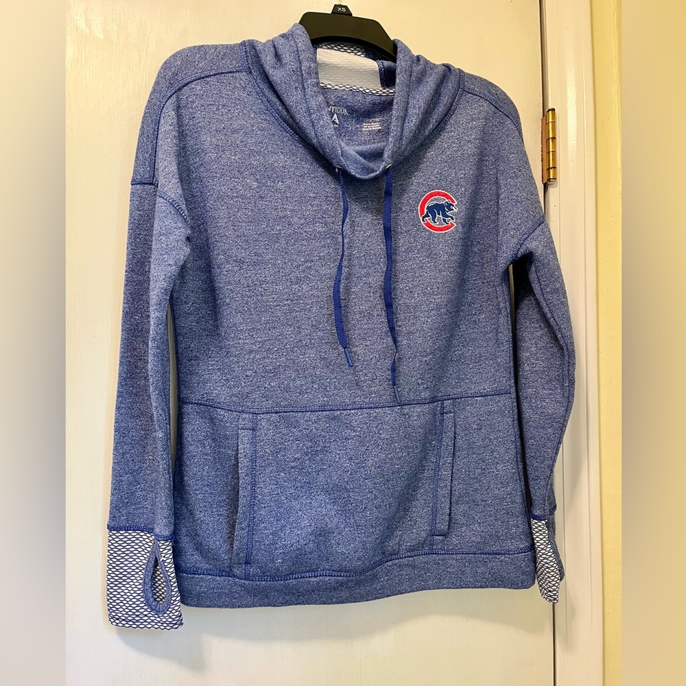 Antigua Chicago Cubs MLB Sweatshirt Mock Turtleneck front pocket Size small